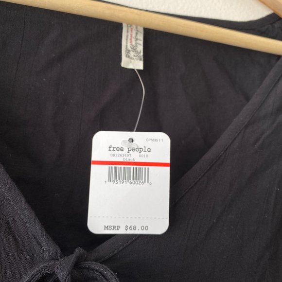 Free People Black Cleo Bodysuit With Tie Front - Picture 6 of 7